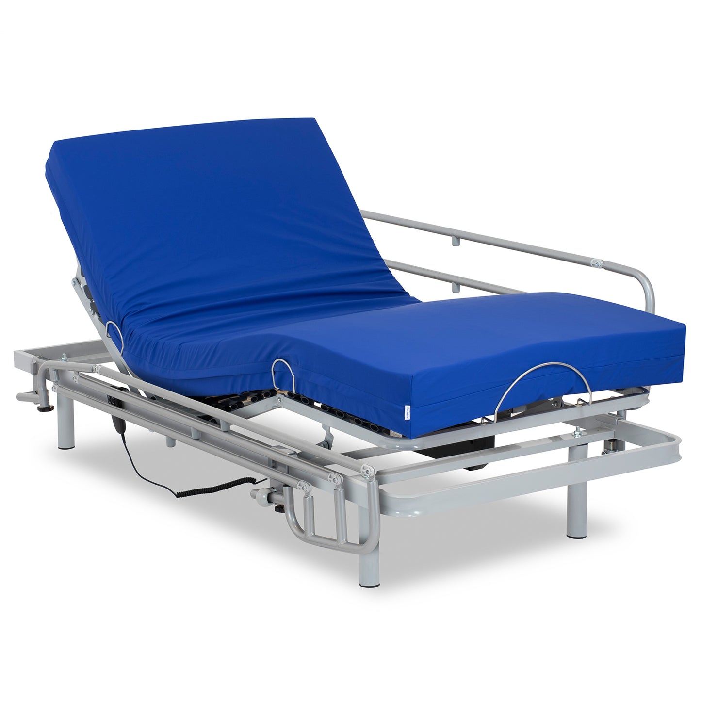 Cama articulada con colchón Sanitario HR y barandillas – Gerialife