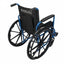 Silla de ruedas plegable con ruedas grandes extraíbles color azul
